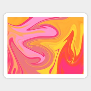 Red and Orange Marble Pattern Art Sticker